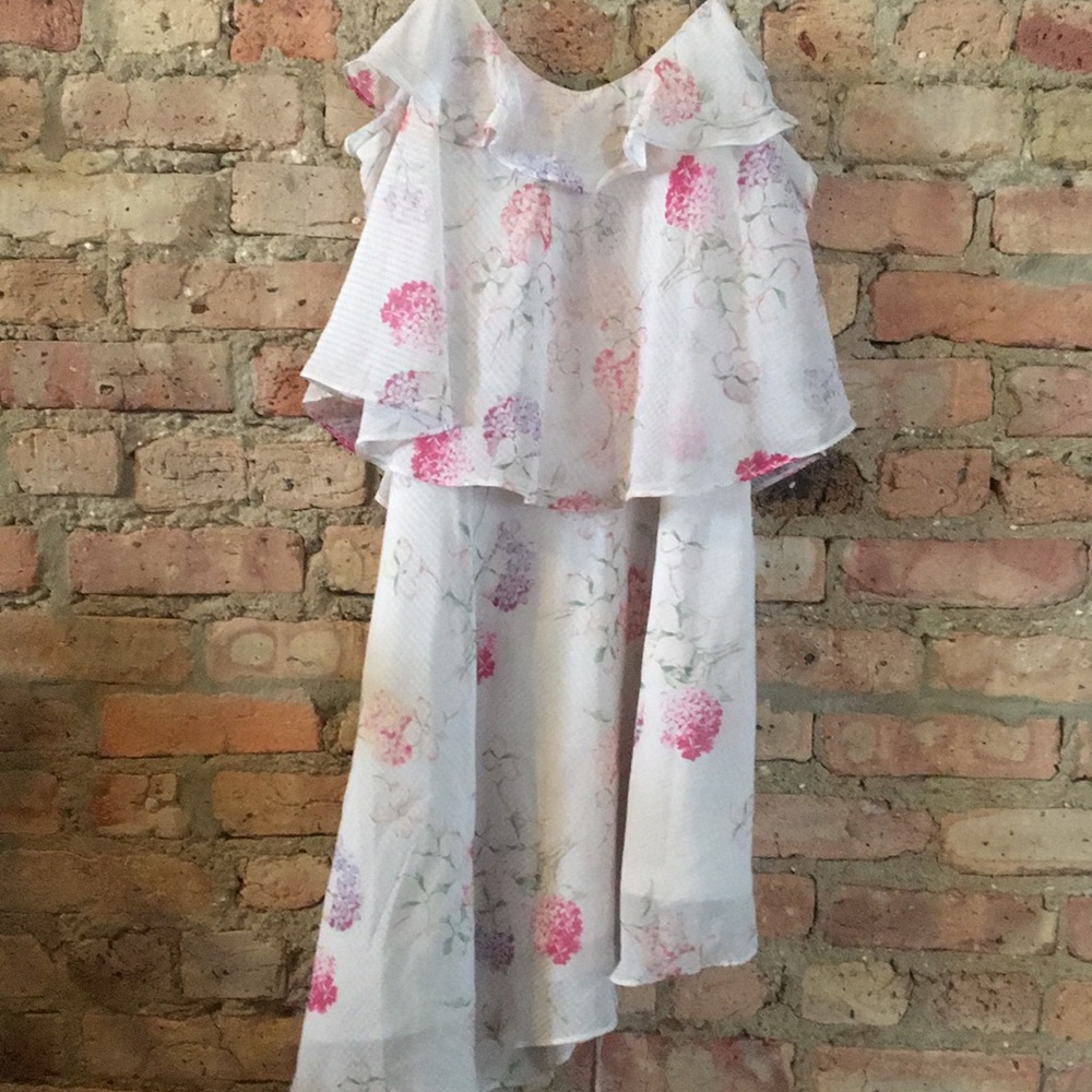 Asymmetrical floral dress